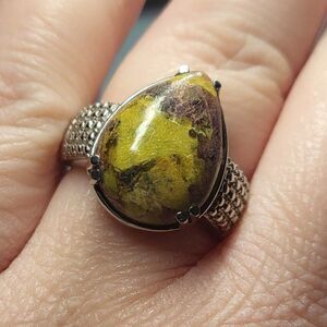 Natural Atlantisite Stainless Steel Ring